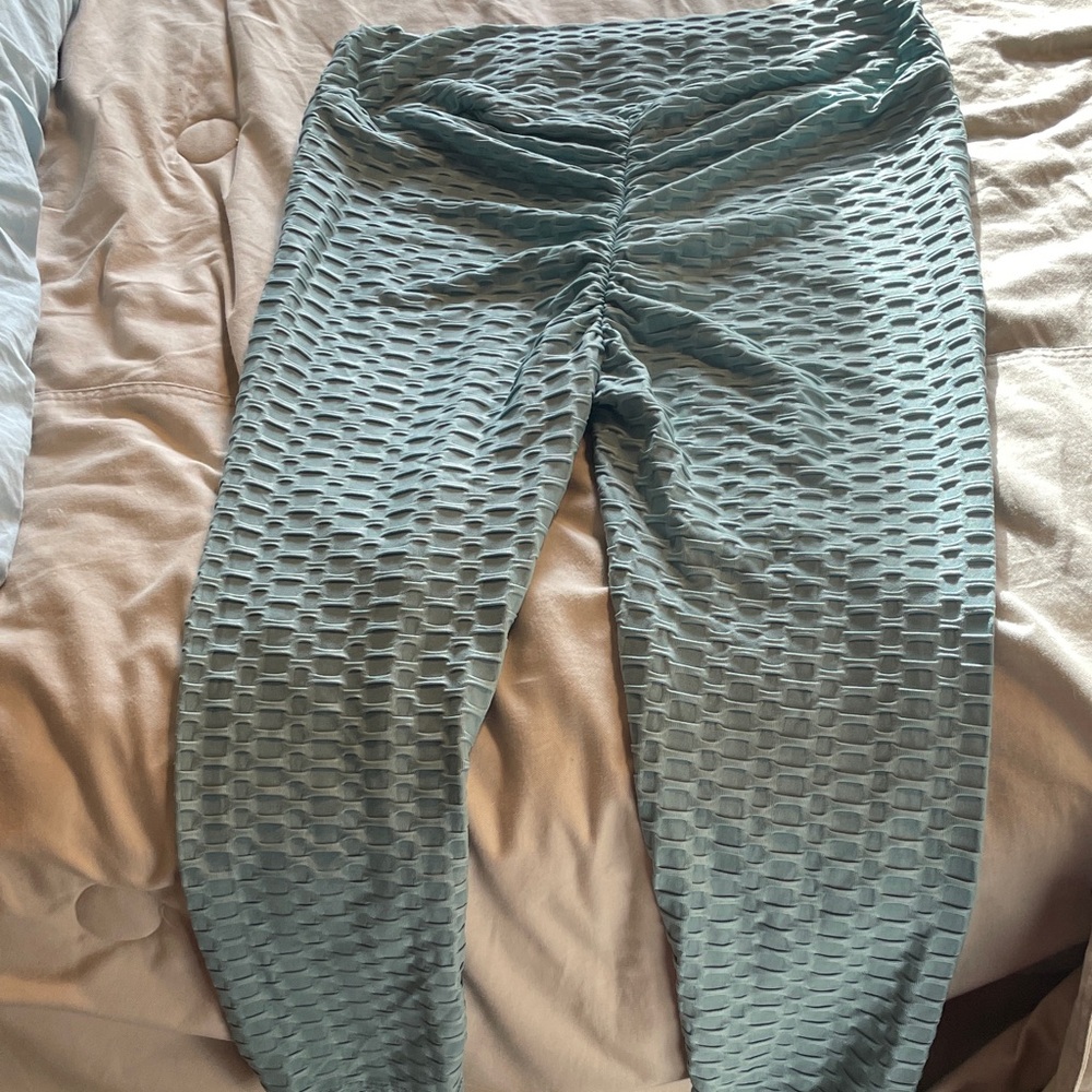 Women Textured Green Bottoms